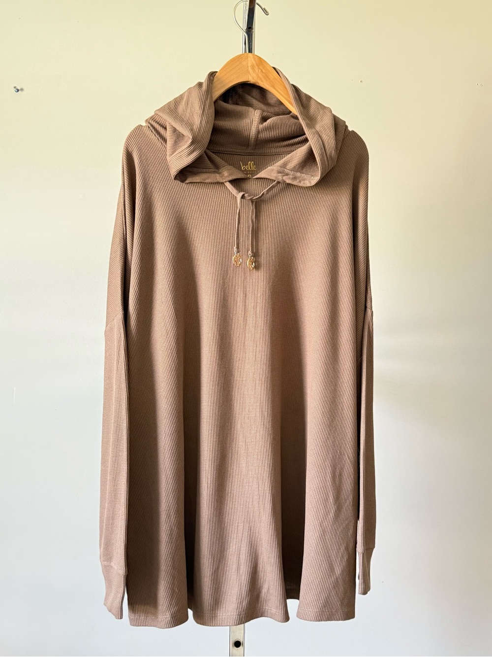 Belle by Kim Gravel Silky Waffle Hoodie Tunic 2X